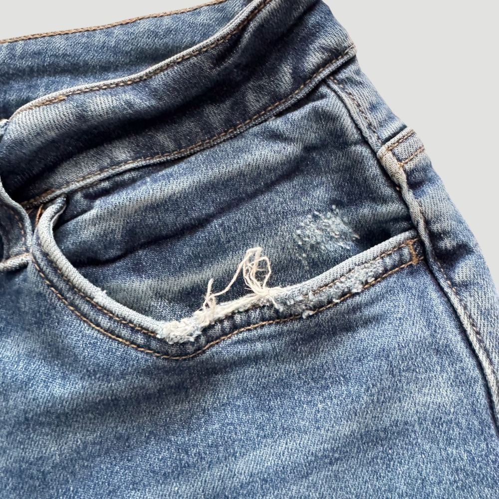 Vervet Blue High Rise Button Fly Distressed Skinny Jeans Women's Sz 29 Grunge - Picture 11 of 11